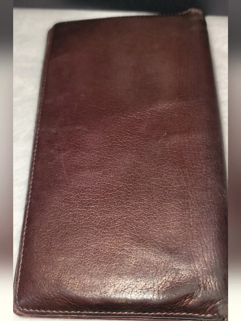 CHANEL Camellia Long Bifold Wallet CC Logo Brown/Plum Purse Authentic